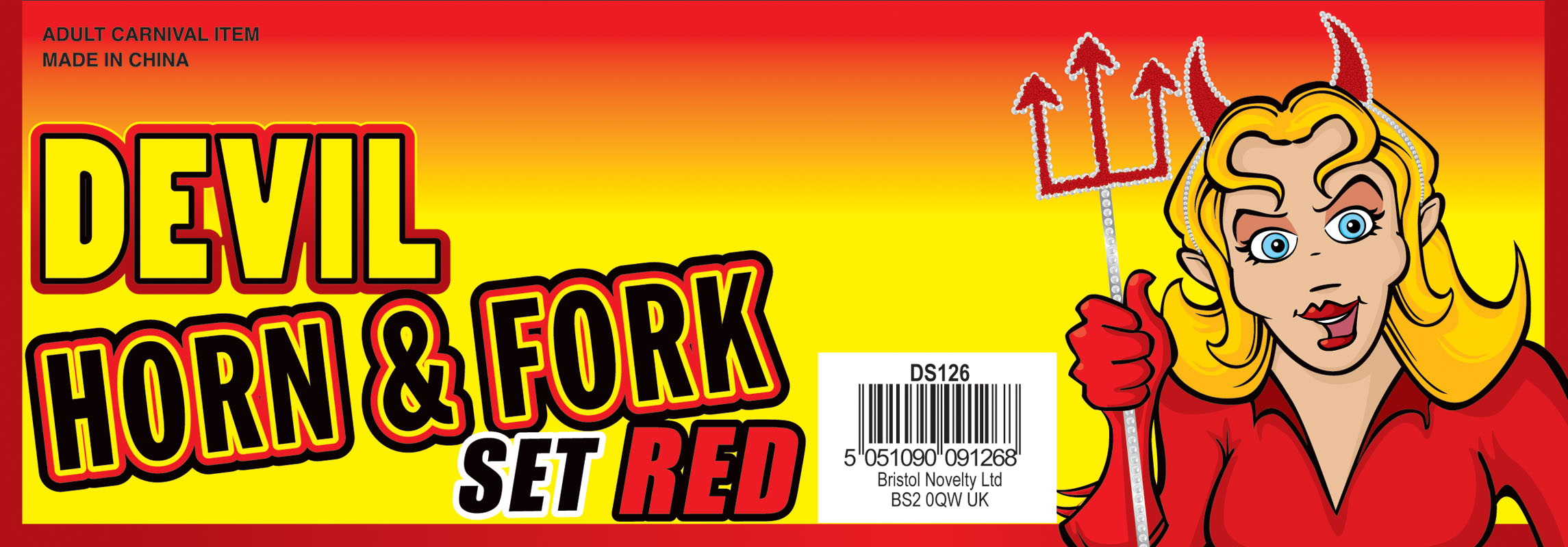 Devil Horns + Fork Set. Red